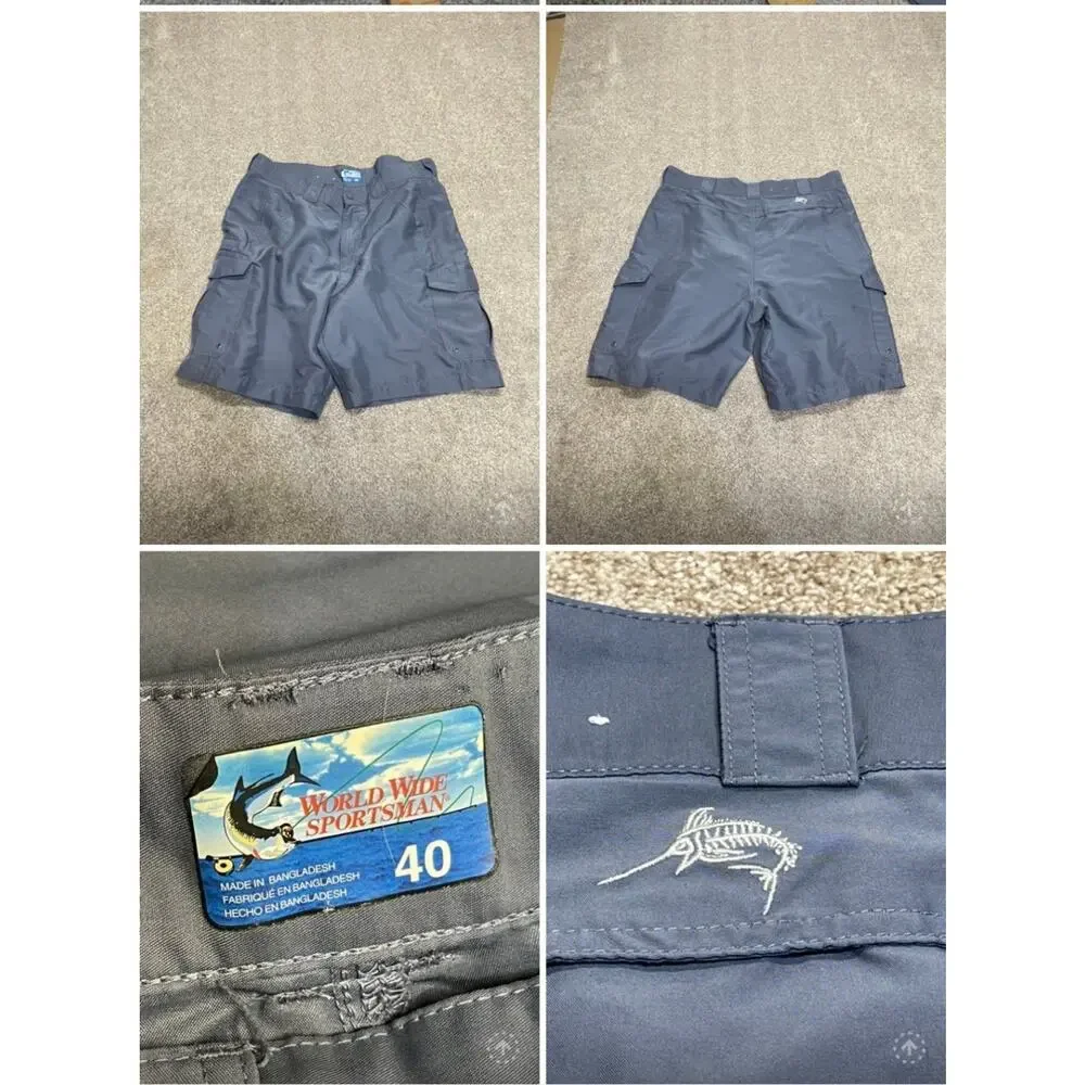 Coastal World Wide Sportsman Cargo Shorts Size 40 Slate Blue Polyester Outdoor